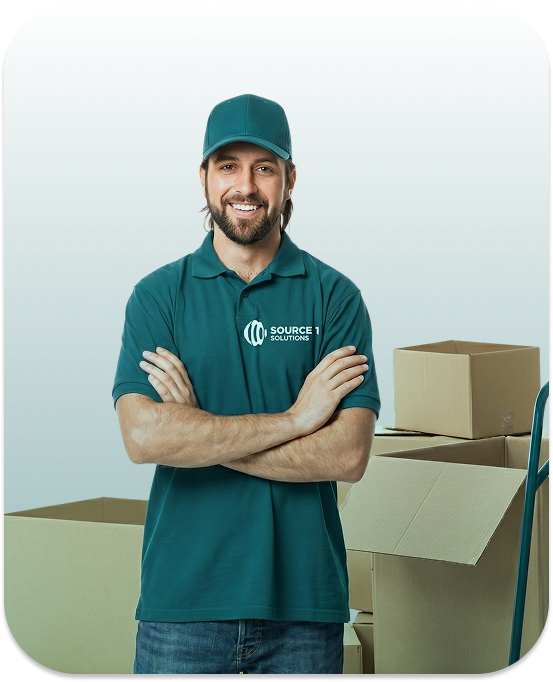 Delivery expert with boxes